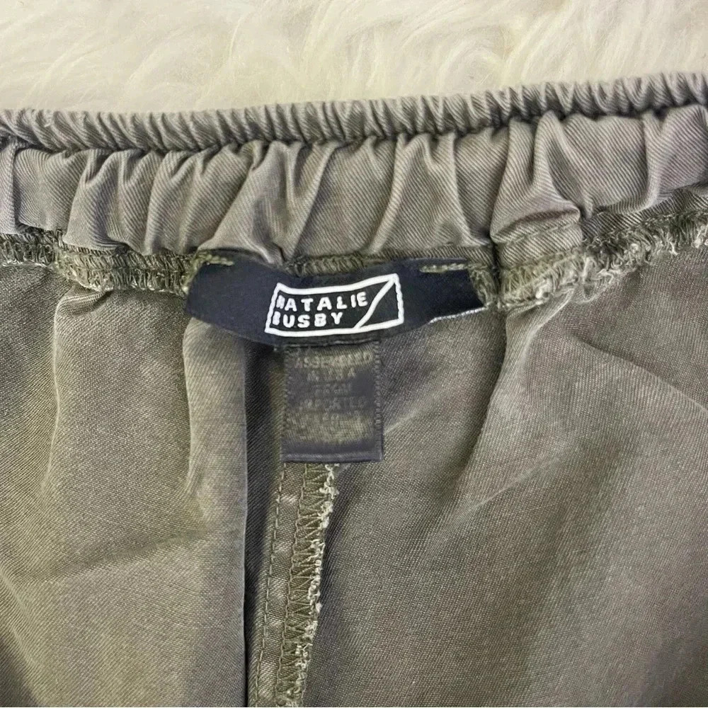 Cropped Drawstring Utility Pants - Olive Green - image 6